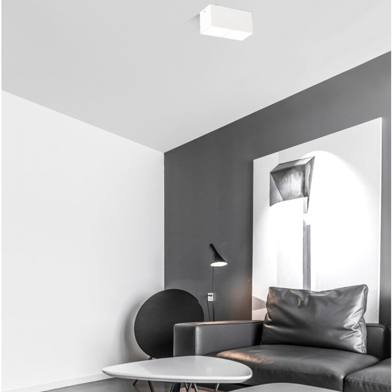Яркий потолочный светильник с поверхностным креплением, Стробоскопическая прямоугольная двойная головка, квадратный потолочный светильник в скандинавском стиле для отелей, 2x7 Вт