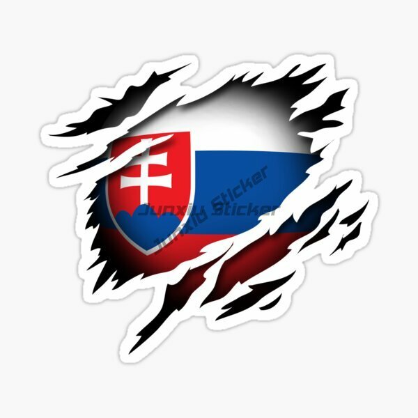 Etiqueta engomada creativa del PVC del emblema de la bandera de Eslovaquia del amor para decorar la pared de la Mesa del coche del camión de la ventana de la motocicleta, accesorios de calcomanía todoterreno