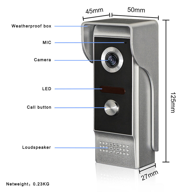 Видеодомофон 700TVL с ИК-подсветкой и функцией ночного видения