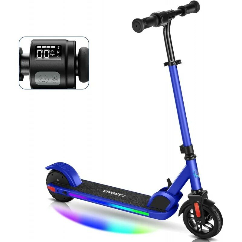 Caroma Elektrische Scooter Voor Kinderen Van 6-14 Jaar, 120 Met 150W Motor, 10 Mph, 80 Minuten Rijtijd, Instelbare Snelheid En Hoogte, Kleurrijk