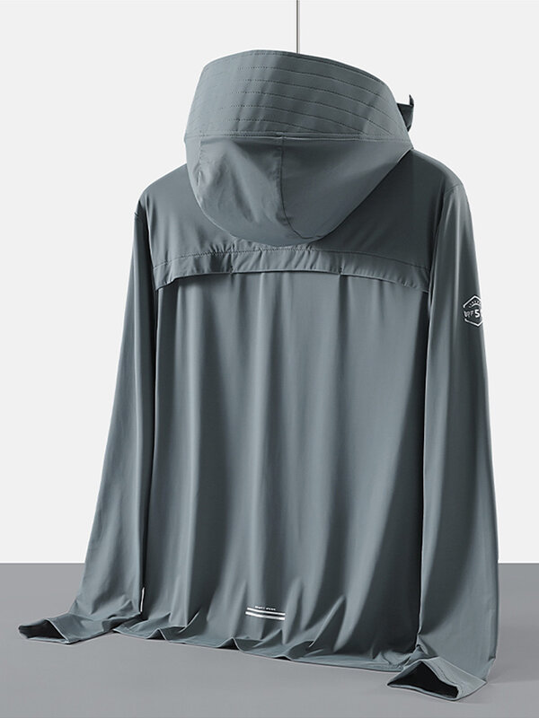 UPF – manteaux de peau pour hommes, Protection solaire à capuche, respirant, coupe-vent léger, grande taille 8XL