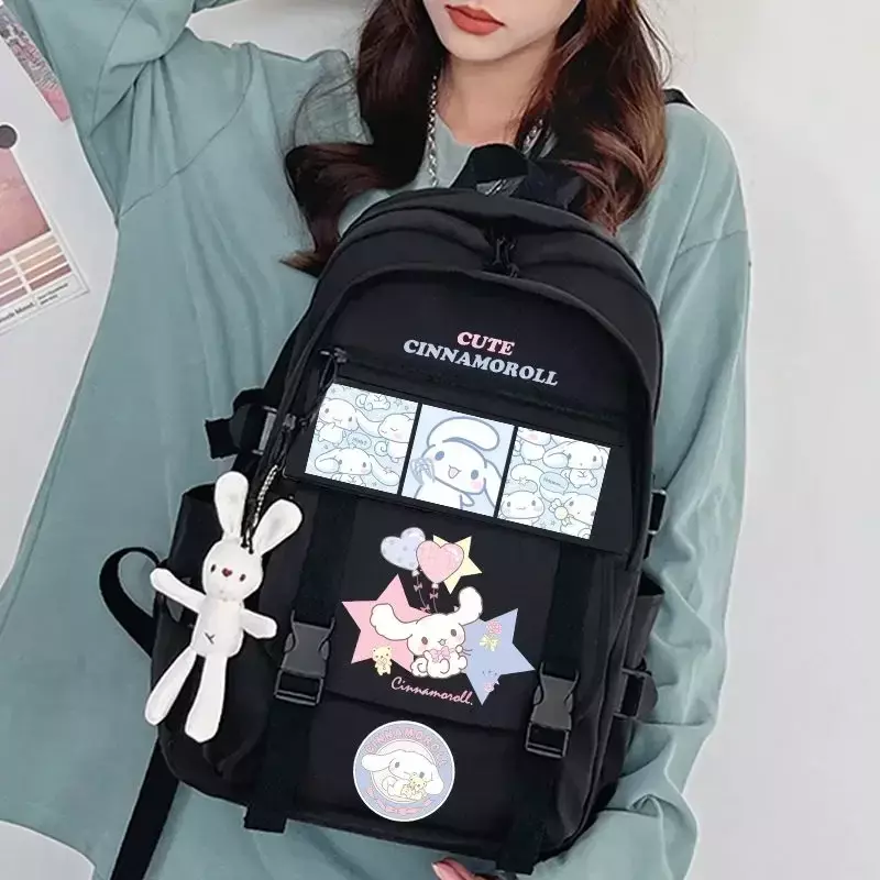 Sanrio-mochila de hello kitty para niños, morral de juguete, escolar, regalo para estudiantes, bolsa Cinnamoroll Kawaii