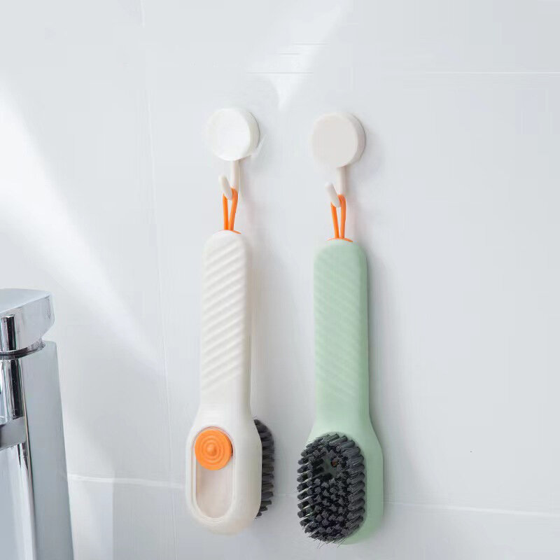 Multifunctional Soft-Bristled Shoe Brush Liquid  Brushes Long Handle Brush Automatic Filling Clothes Cleaing Clothing Board Tool