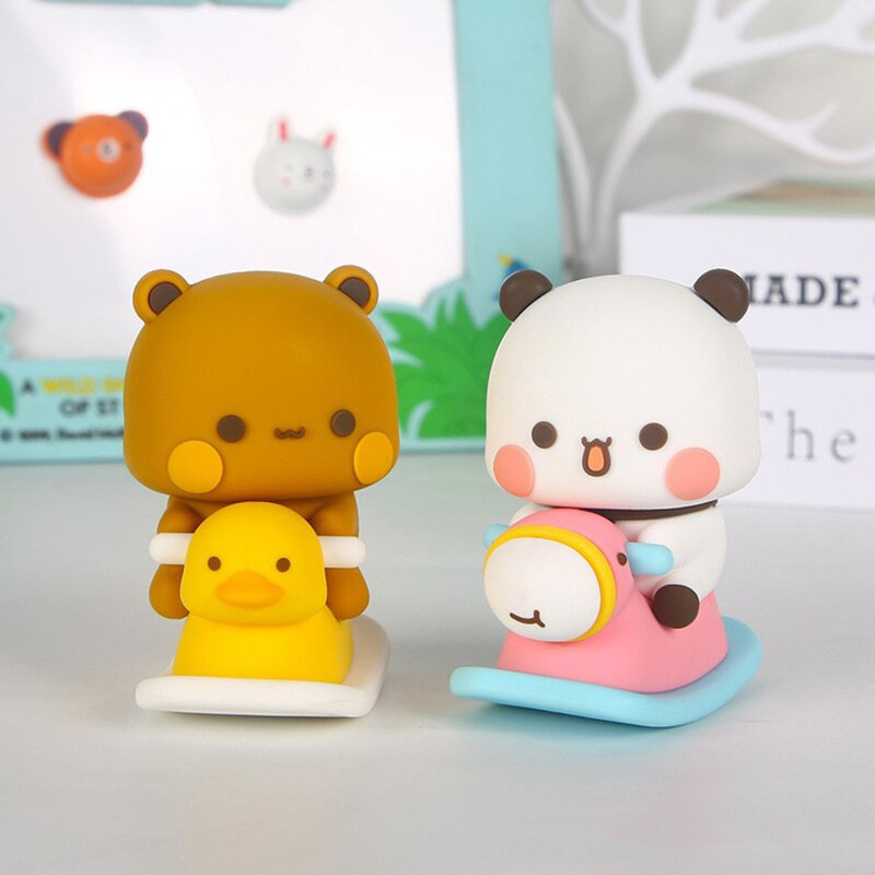 Figura de Anime de oso Panda de Bubu Dudu, muñeco de oso de dibujos animados, modelo de juguete