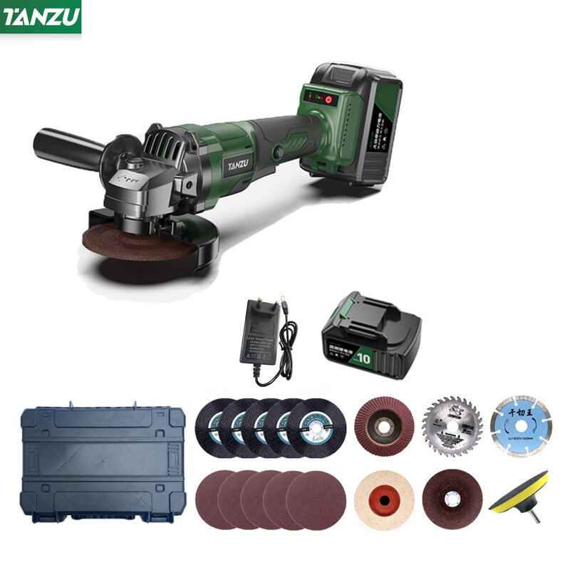 4 Inch 21V Electric Brushless Angle Grinder Rechargeable Lithium Cordless Grinding Wheel Multifunction Polishing Cutting Machine