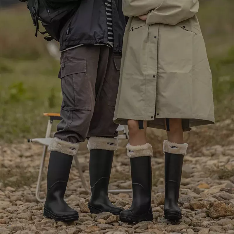 Nuove donne moda stivali da pioggia al ginocchio stivali da pioggia Slip-on femminili all'aperto scarpe da acqua impermeabili da donna stivali da pioggia