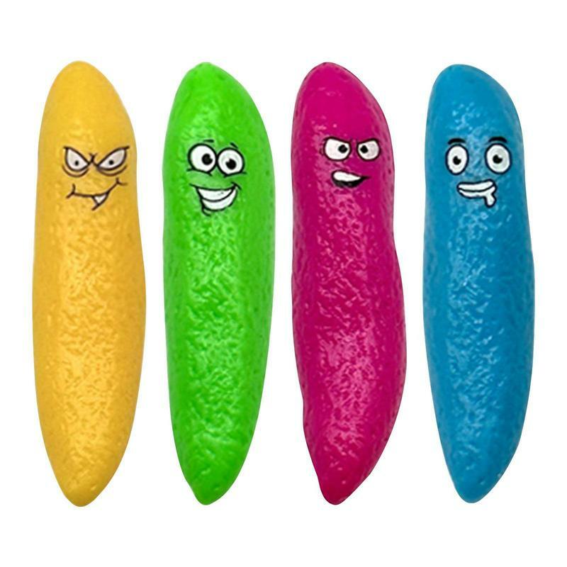 Finger Slingshot Novelty Toys Colorful Fake Poop Funny Expression Stretchy Mini Slingshot Flying Poop Toys Party Stress Relief