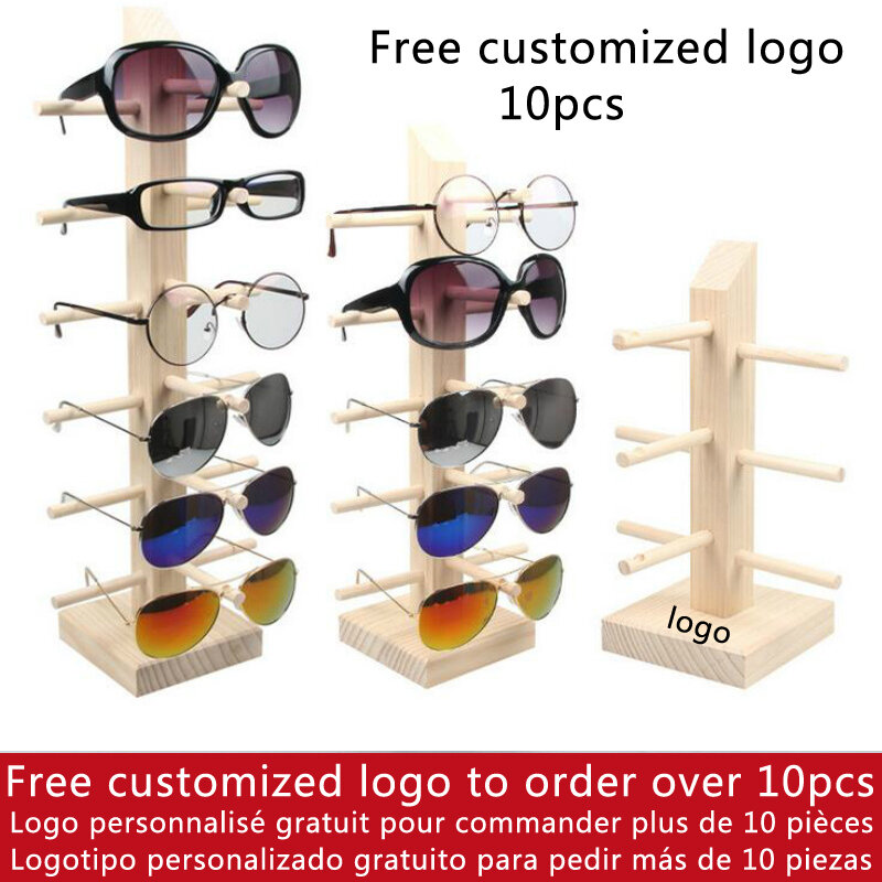 New Sun Glasses Eyeglasses Wood Display Stands Shelf Glasses Display Show Stand Holder Rack 9 Sizes Options Natural Material