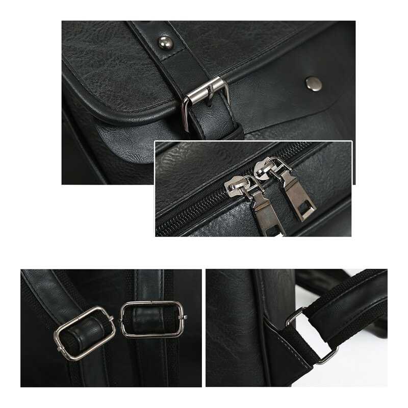 กระเป๋าแล็ปท็อปขนาด15.6นิ้วสำหรับชาย Vintage กระเป๋าเป้สะพายหลังชาย Luxury กระเป๋าหนังกระเป๋าเป้สะพายหลัง Retro