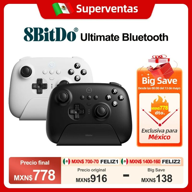 8Bitdo-Ultieme Draadloze Bluetooth Controller Gamepad Met Oplaadstation Voor Nintendo Switch, Pc, Windows 10, 11, Stoomdek