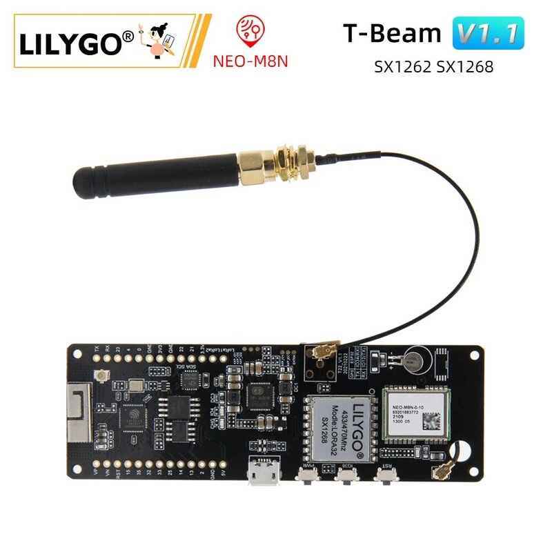 LILYGO®TTGO T-Beam V1.1 ESP32 NEO-M8N GNSS IPEX LoRa SX1268 433 МГц SX1262 868 МГц 915 МГц беспроводной модуль WiFi плата