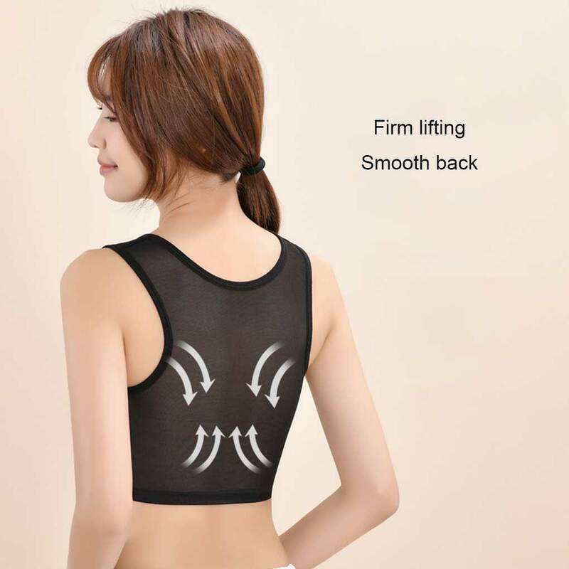 2023 New Vest Breast Shaper Stretchable Tank Top Shirt Chest Underwear Strengthen Reinforced Short Clothing Women
