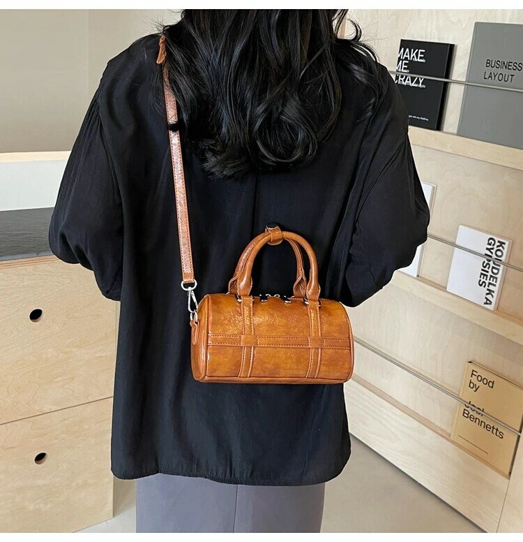 Bolsas e bolsas vintage em forma de barril para mulheres, bolsas crossbody de ombro para senhoras, bolsas mensageiro, luxo, alta qualidade, novas