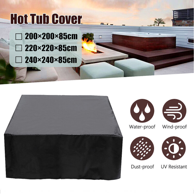 Universal Hot Tub Cover Waterproof UV Proof All-Weather Spa Cover Cap Protector Hotspring Snow Rain Dust Covers Garden Courtyard