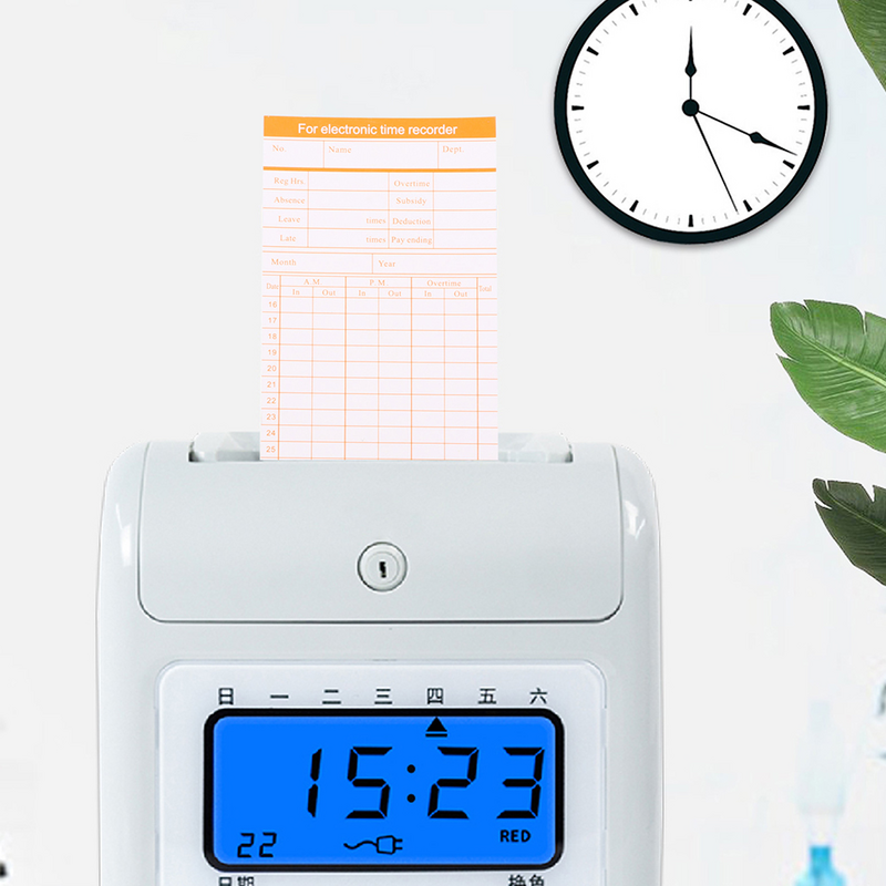 200 fogli orologio termico carta di presenza inglese carte di pendolarismo tempo di punzonatura controlla forniture per ufficio personale