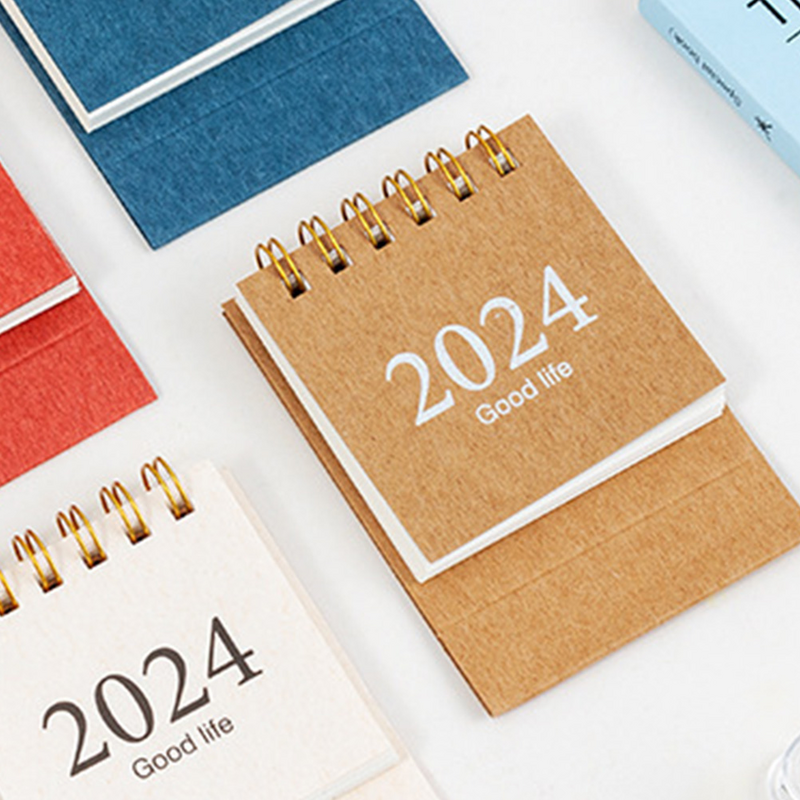 Kleiner Kalender 2024 Schreibtisch Büro Wohnkultur Metall Doppels pule dekorativ stehend
