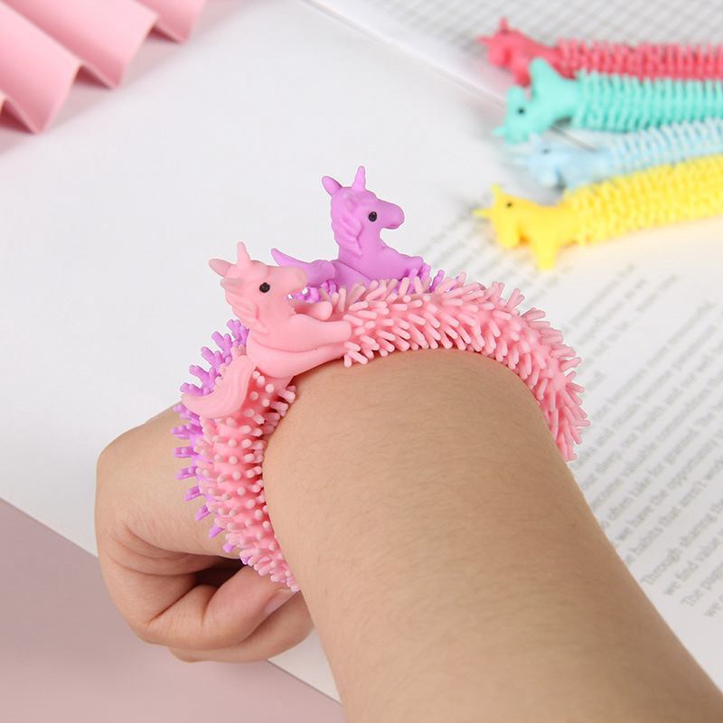 3pcs Colorful Elastic Unicorn Dinosaur Gift Favor Squeeze Party Gift Stress Relief Trick Toys Guest Treat Kids Goodie Bag Filler