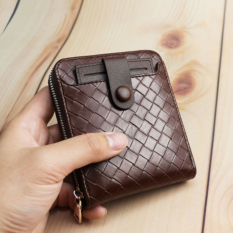 2024 nowy portfel portfel w stylu Retro z zamkiem błyskawicznym aluminiowy wzór casualowych portfel na karty o dużej pojemności