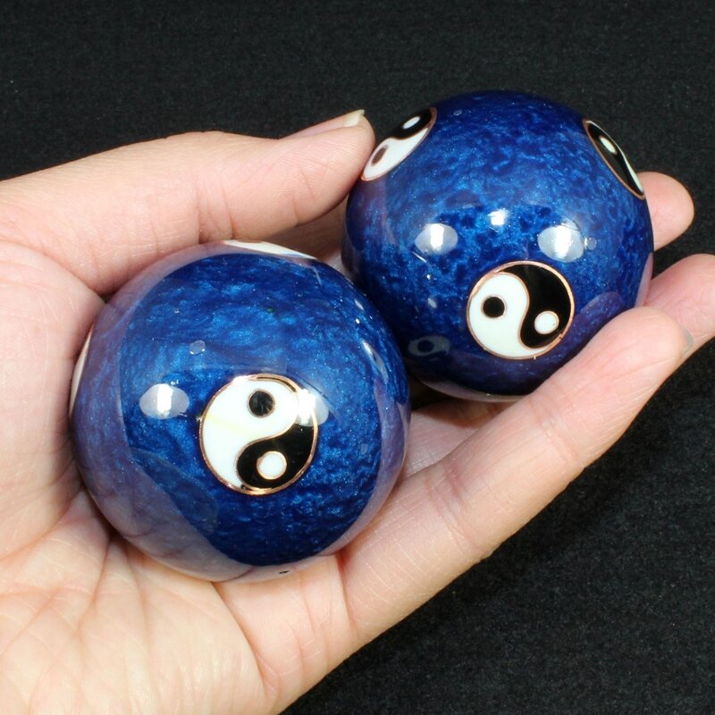 Jedna para chińskich piłek zdrowotnych Baoding emaliowana piłka piłki do masażu do terapii dłoni ćwiczenia i odprężanie Dropship