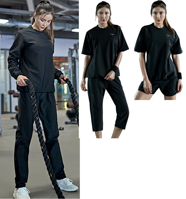 Spodnie dresowe do sauny dla kobiet/spodenki Capris kompresyjne luźne do biegania na siłowni urządzenie do modelowania sylwetki koszula/topy/spodnie