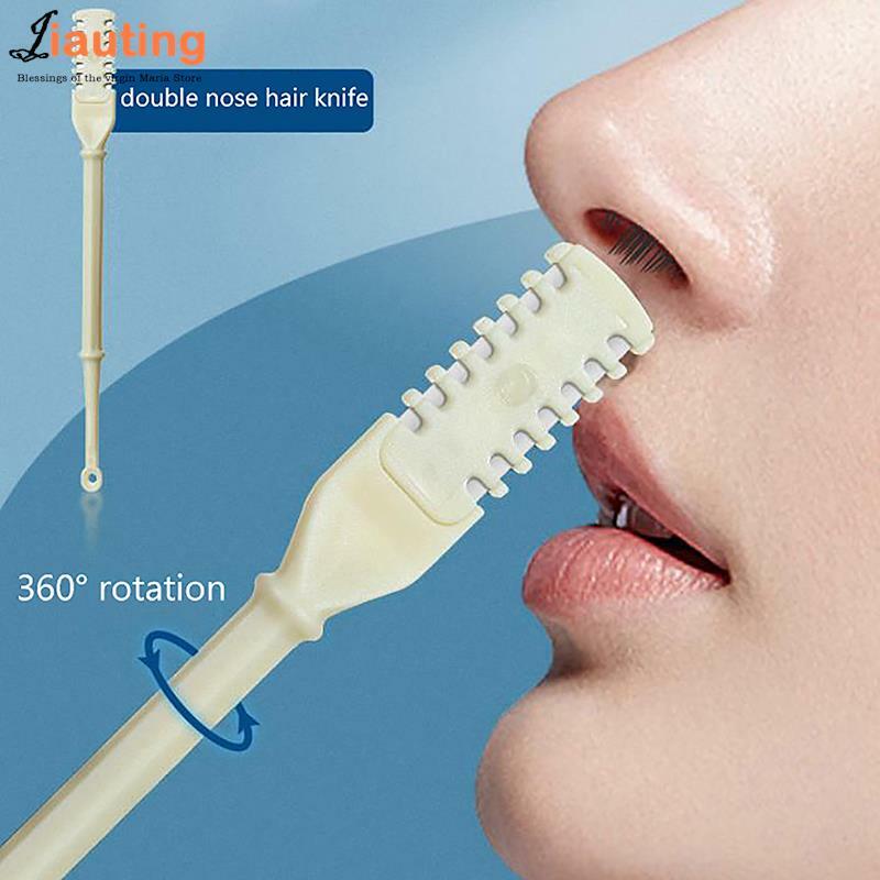 1/4Pc Portable Nose Hair Trimmer 360 Degree Rotating Double Head Nose Hair Trimmer Washable Safe Formula Hair Removal Accessor