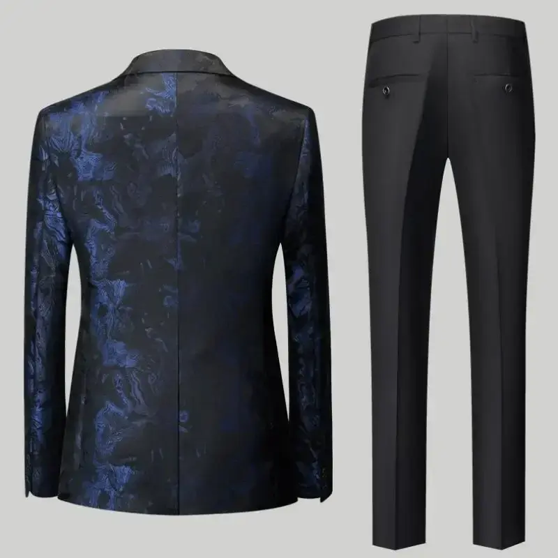 3 шт./комплект, мужской блейзер с цветочным принтом, пиджак, жилет