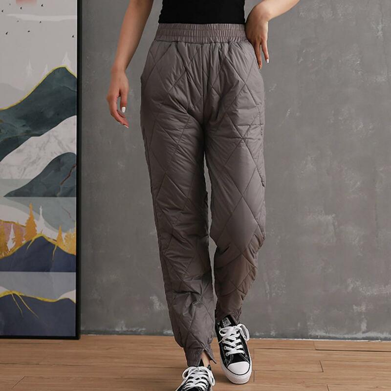 Pantalon d'Hiver Rembourré à Taille artificiel astique en Losange pour Femme, Survêtement Épais et Chaud, Décontracté, pour le Shopping