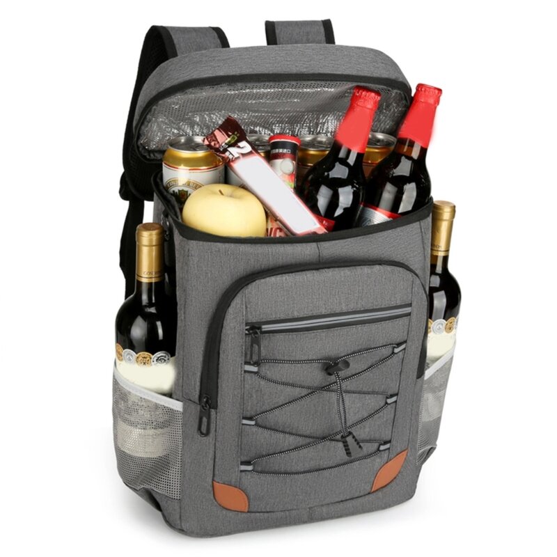 Герметичный охлаждающий рюкзак с верхней ручкой, несколькими карманами и открывалкой для бутылок.