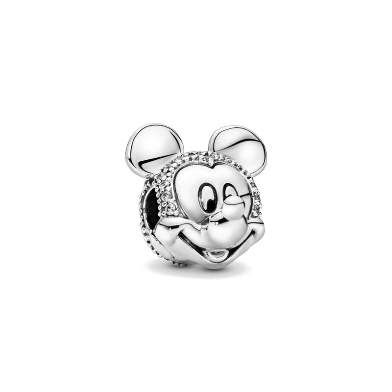 Disney-Colgante esmaltado con Clip de Mickey y Minnie, cuentas para pulsera de plata de ley 925 Original, collar, joyería artesanal, novedad