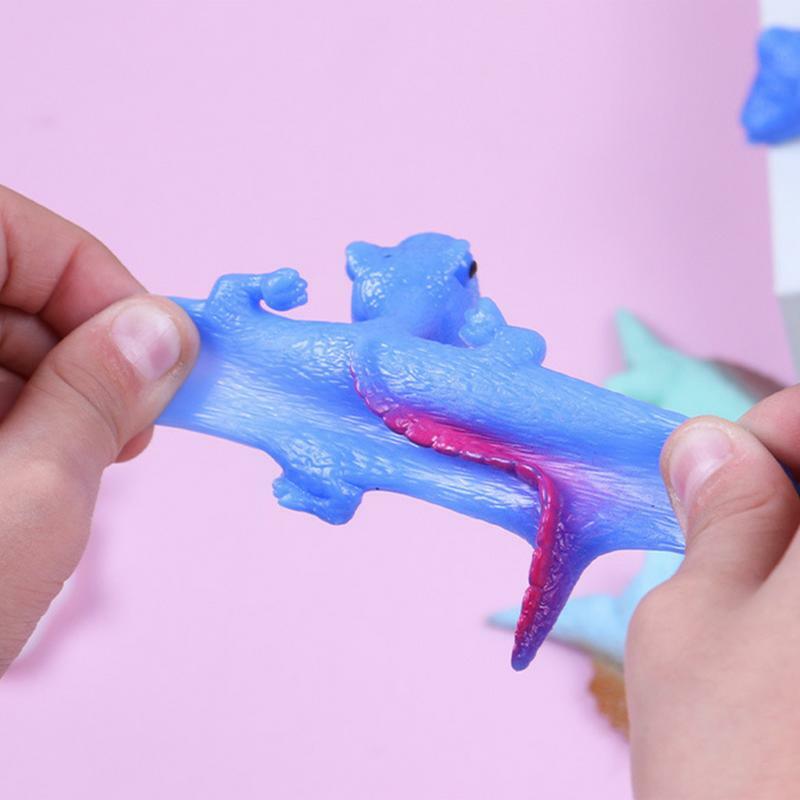 Lepka zabawki na palec dinozaura z gumowymi zwierzętami Vintage urocza malutka, lepka proca dinozaura zabawki na palec wymianę w klasie