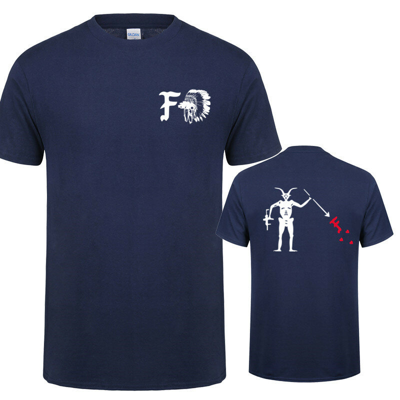T Shirt Pria Grup Pengamatan Ke Depan Kaus Oblong Setan Kerangka Kematian Kabut Leher Kru Musim Panas Atasan Pakaian Pria LH-417