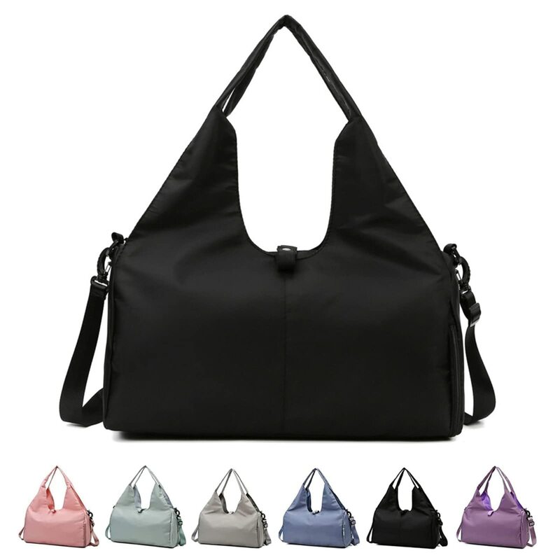 Женская спортивная сумка с держателем для коврика для йоги, водонепроницаемая дорожная сумка для багажа, многофункциональная сумка для йоги, тренажерного зала, влажная сухая сумка с карманами