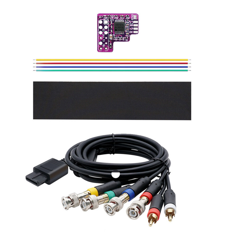 Cavo N64 RGB MOD + RGB per console N64 NTSC Chip modulo RGB per modulo di uscita RGB modificato Nintendo 64 NTSC