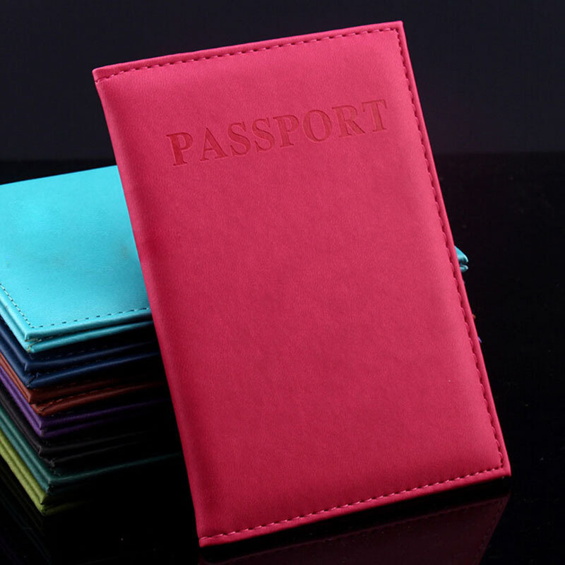Capa de couro artificial uni, porta-passaporte, modelo de casal, capa para cartão de viagem