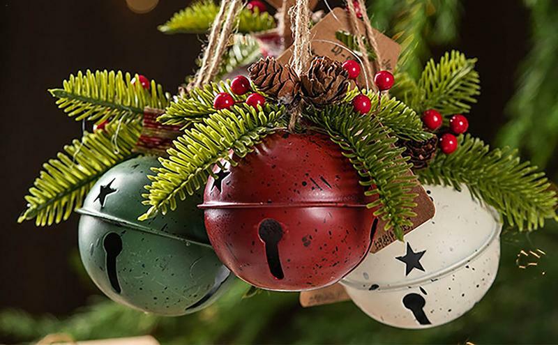 Lonceng Natal untuk Dekorasi liontin lonceng hiasan gantung pohon Natal ornamen pesta dekorasi meriah DIY Kerajinan aksesoris