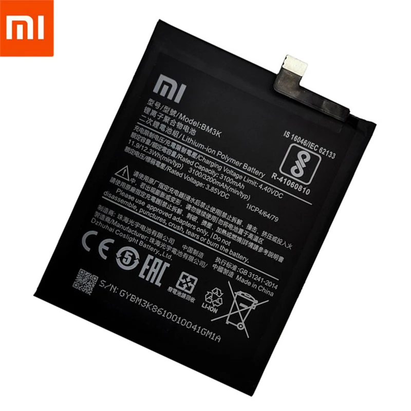Xiaomi-Bateria Do Telefone Original para Xiaomi Mi Mix 3, Baterias De Substituição, Ferramenta Livre, Alta Qualidade, Ferramenta Livre, BM3K, 3200mAh