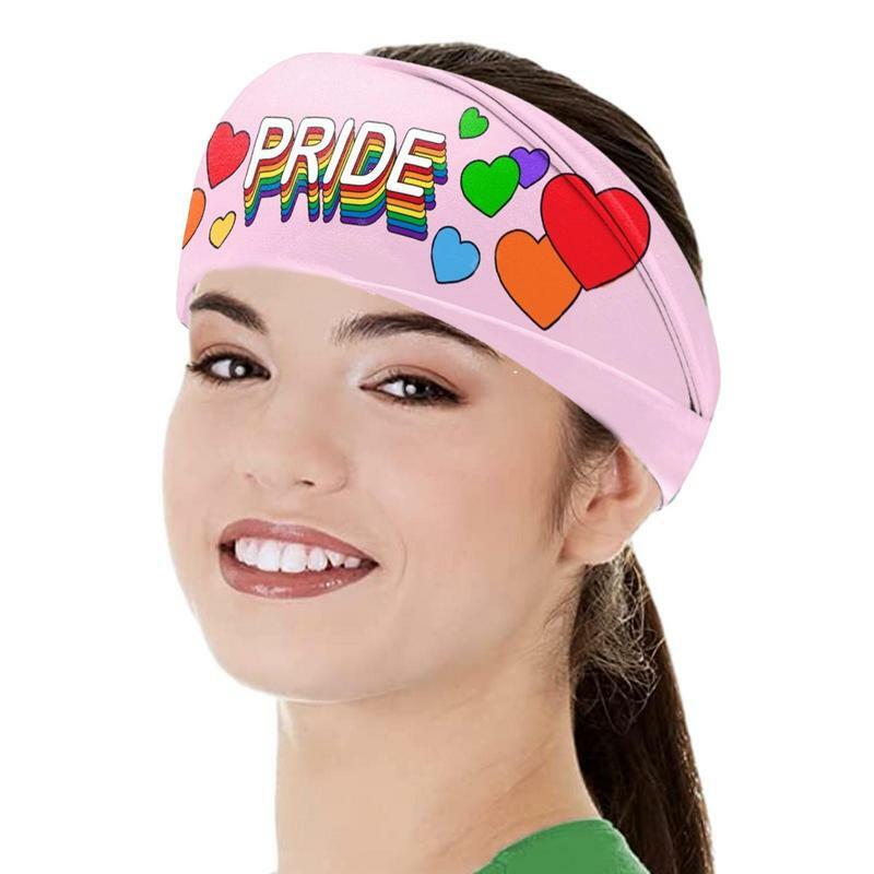 Tęczowa opaska odprowadzająca pot na głowę kolorowe opaski sportowe tęczowe opaski na głowę do pracy mężczyźni kobiety duma akcesoria dekoracyjne