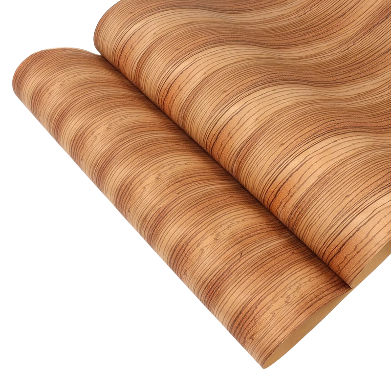 Kayu alami Veneer Ash eboni Rosewood merah Walnut Zebra untuk mebel dukungan Kraftpaper sekitar 60cm x 2.5m 0.3mm