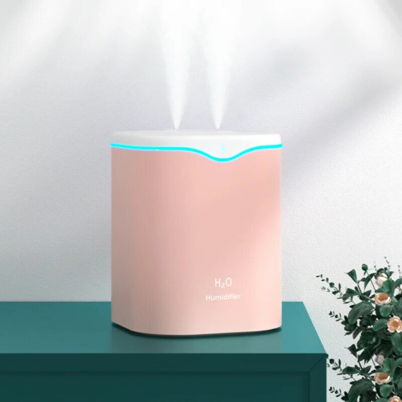 USB Air Humidifier Double Spray Port Essential Oil Aromatherapy Diffuser 2000ML Cool Mist Maker Fogger LED Light For Home Office