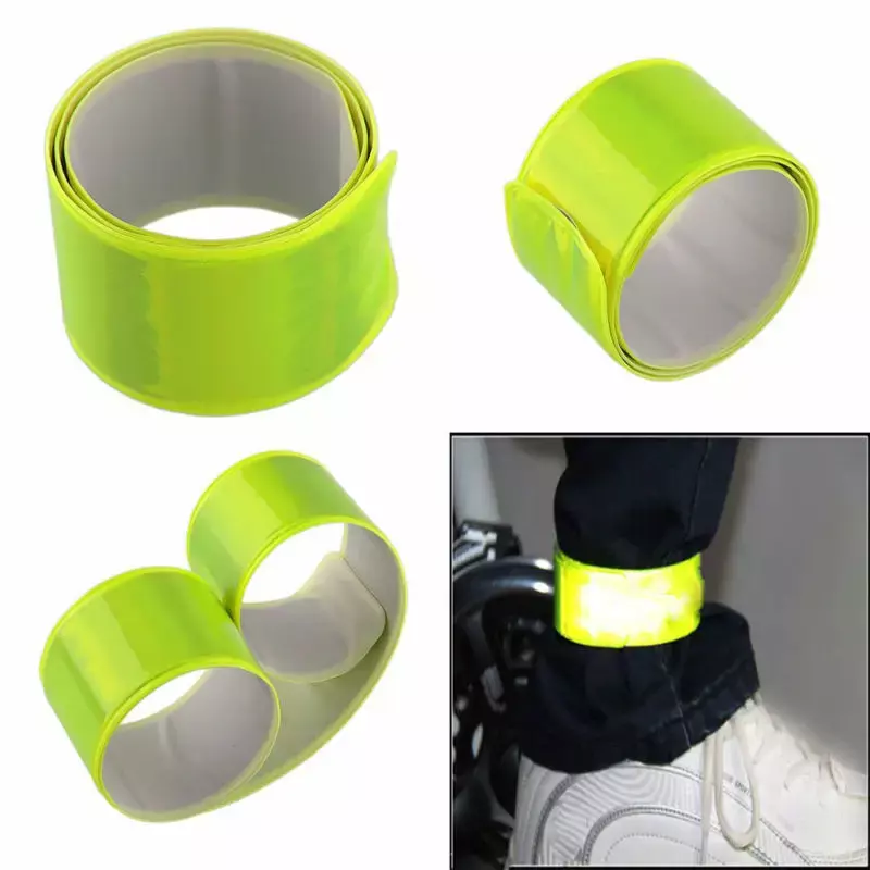 Running Fishing Cycling Reflective Strips Warning Wristband Bike Safe Bicycle Bind Pants Leg Strap Reflector Tape