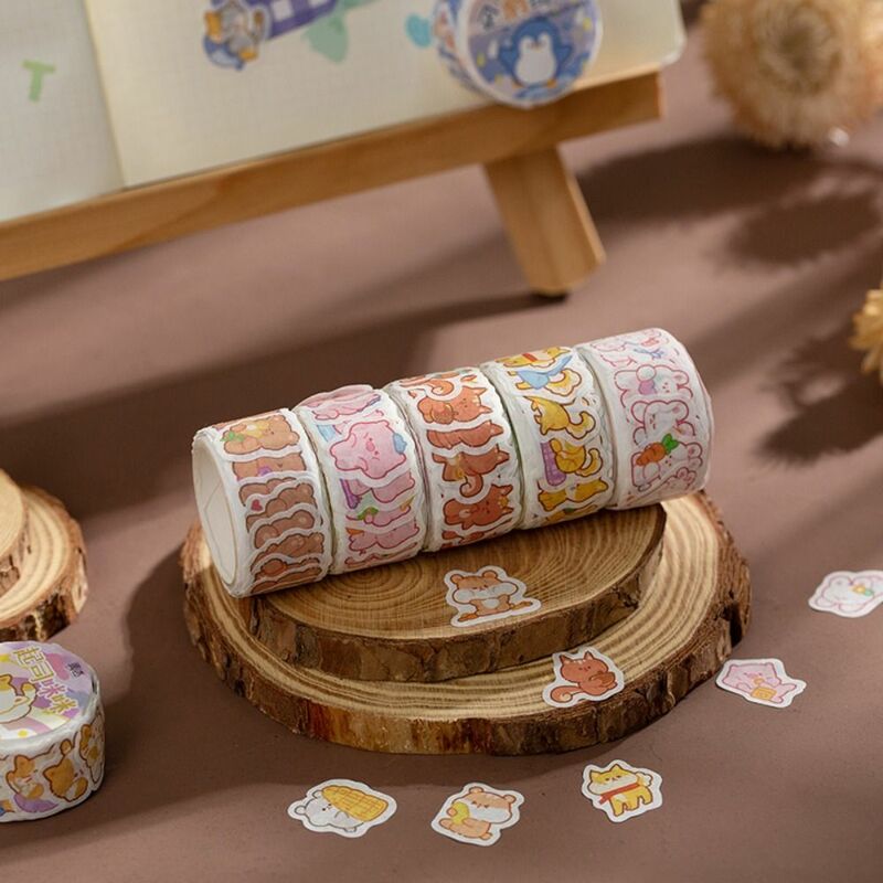 Students Hand Account Stationery Animal DIY Tape Sticker Album Decorative Stickers Reward Roll Stickers Adhesive Diary Stickers