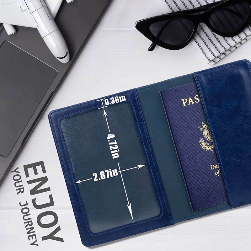 1pc porta passaporto borsa da viaggio accessori da viaggio sottili portafoglio per passaporto custodia per passaporto in pelle PU con Slot per schede impermeabile