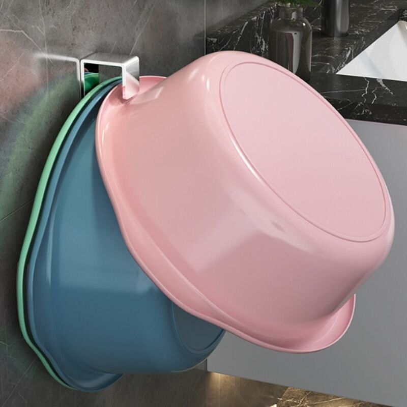 Space Saving Waterproof Wall-mounted Household Kitchen Bathroom Accessories Storage Shelves Basin Hook Storage Rack