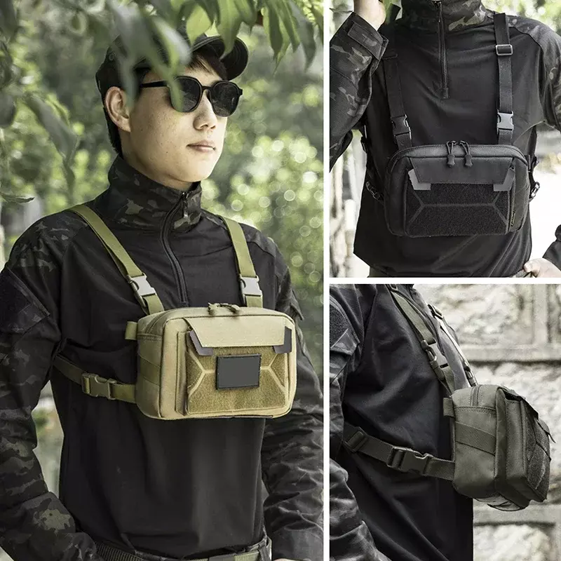 Chest Bag Hunting Vest Outdoor Camping Tactical Shoulder Backpack Men Camo Motorcycle Bag Cycling Climbing Belly Fanny Pack Bike