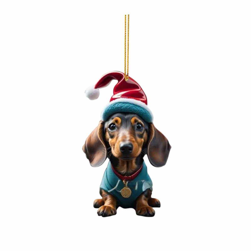 XEOVHV ChristmasCross graniczny nowy produkt bożonarodzeniowy pies wieszak samochodowy dekoracja akrylowa wieszak samochodowy wieszak do domu