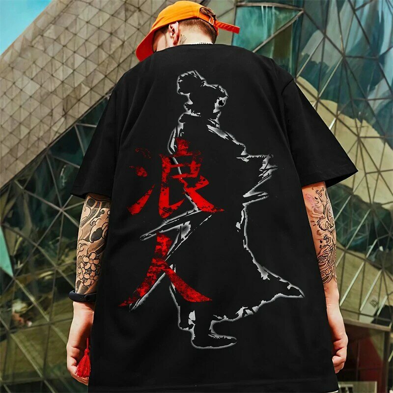 2024 Sommer Retro Männer 3d japanischen Samurai Schwert gedruckt Herren bekleidung Hip Hop Trend Straße Harajuku lose Plus Size T-Shirt