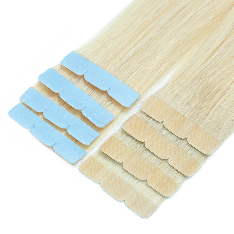 #60 светлые Мини ленты для наращивания человеческих волос лента для наращивания волос натуральная бесшовная лента на волосах 10 шт./упаковка для боковых волос
