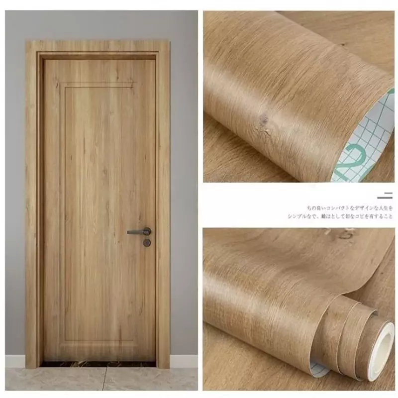 Pegatina de madera de 60/80cm de ancho para muebles, papel tapiz de PVC, pegatinas de pared DIY, puerta, cocina, armario, película decorativa