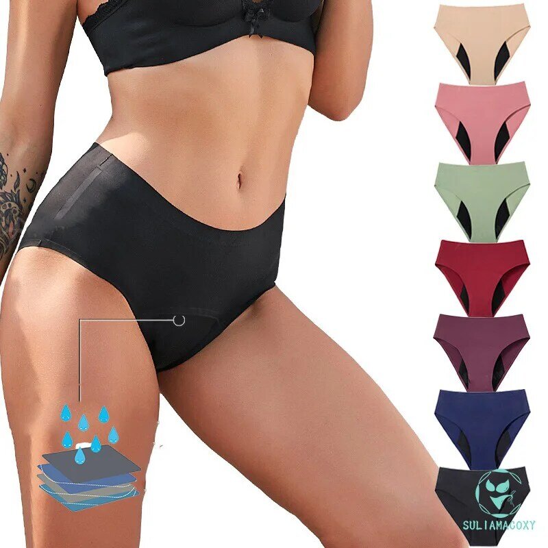 SULIMACOXY 50ml Absorption Four Layer Leak-proof High-waist Underwear Women's Non-trace Period Pants