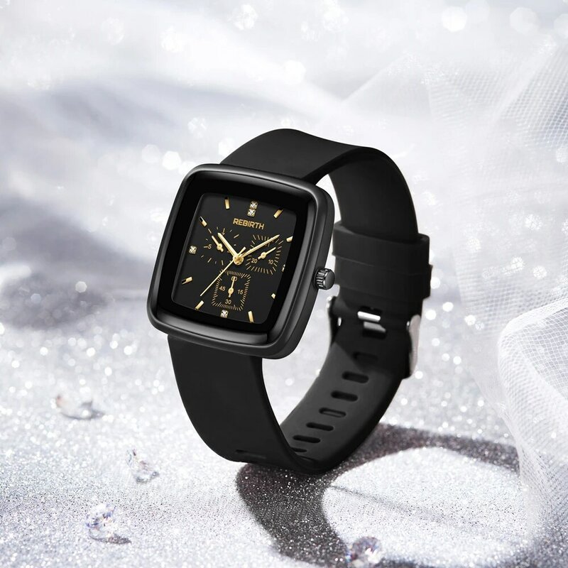 Die neue schwarze quadratische Uhr Freizeit und Mode Männer ms. wasserdichte Quarzuhren Leder armband einfach wählen